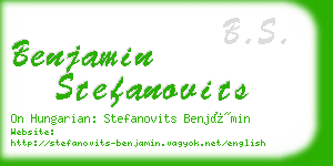 benjamin stefanovits business card